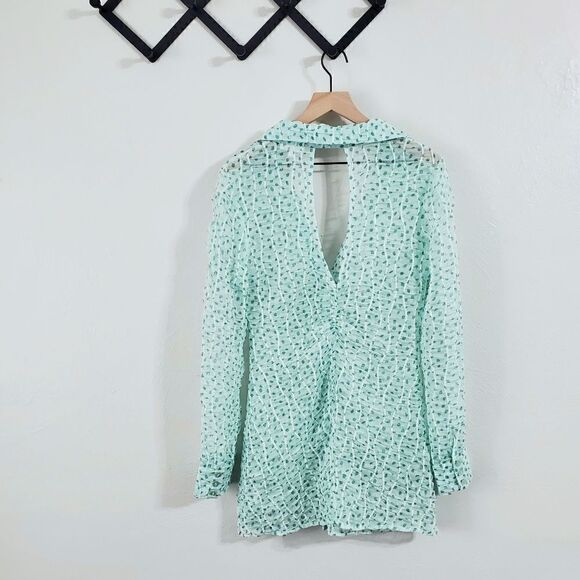 For Love And Lemons Drea Long Sleeve Sheer Mini Dress Size Extra Large NWT - Picture 13 of 15